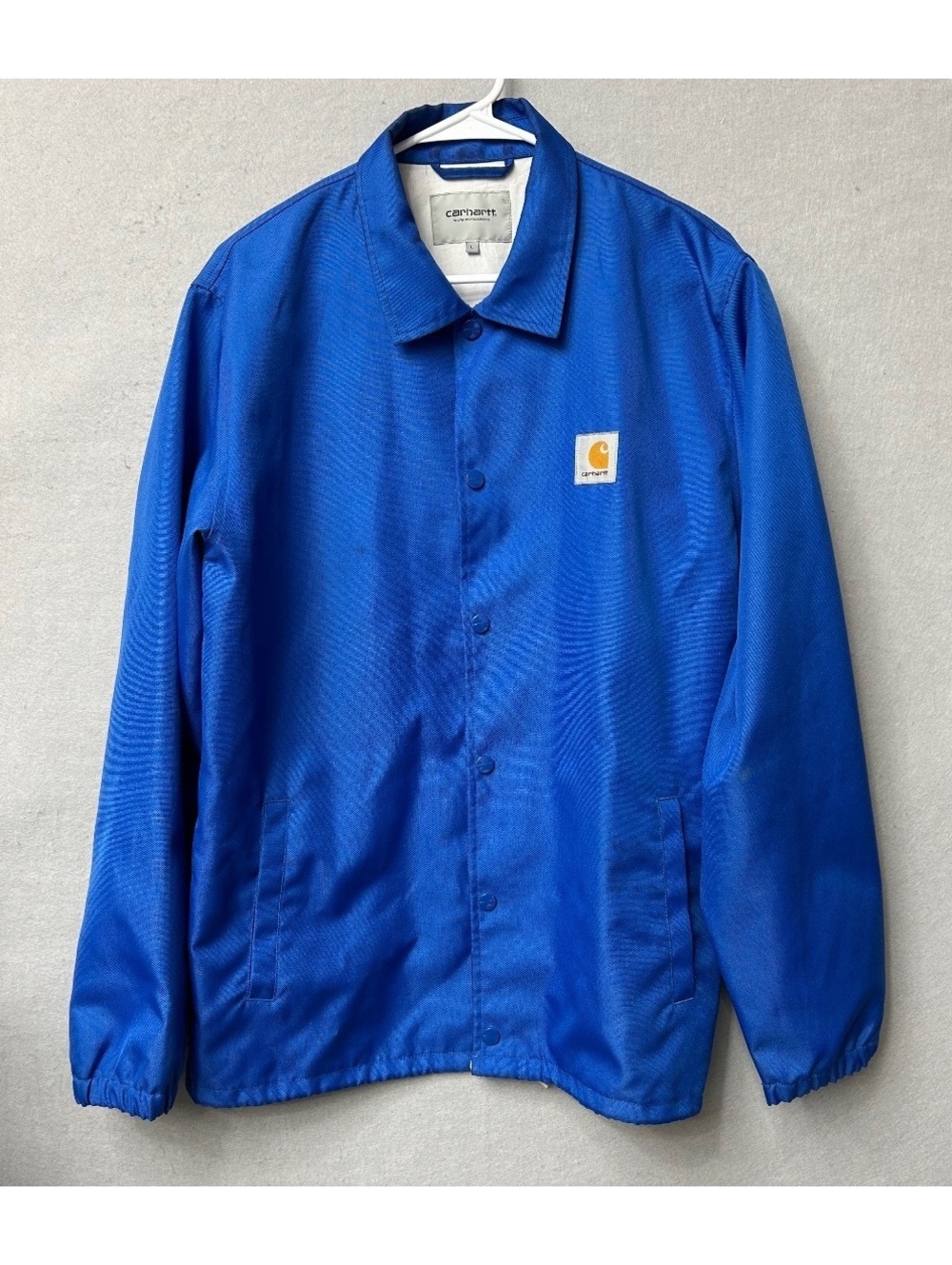 Carhartt Work In Progress Blue Watch Coach Jacket Button Up Mens Size L